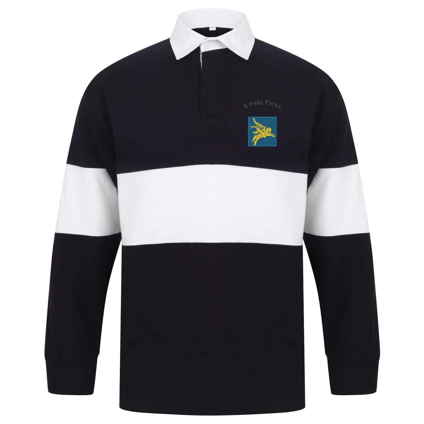 6 Field Force Long Sleeve Panelled Rugby Shirt
