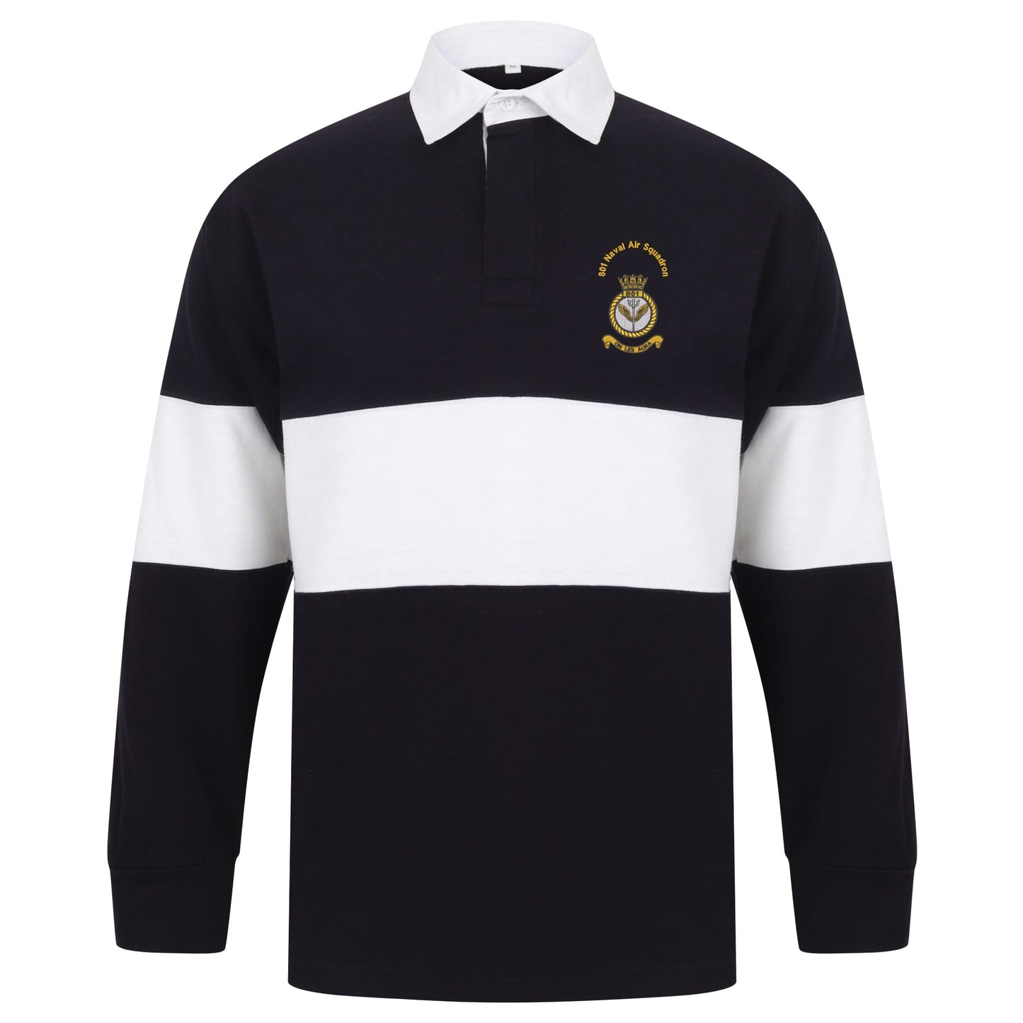 801 Naval Air Squadron Long Sleeve Panelled Rugby Shirt