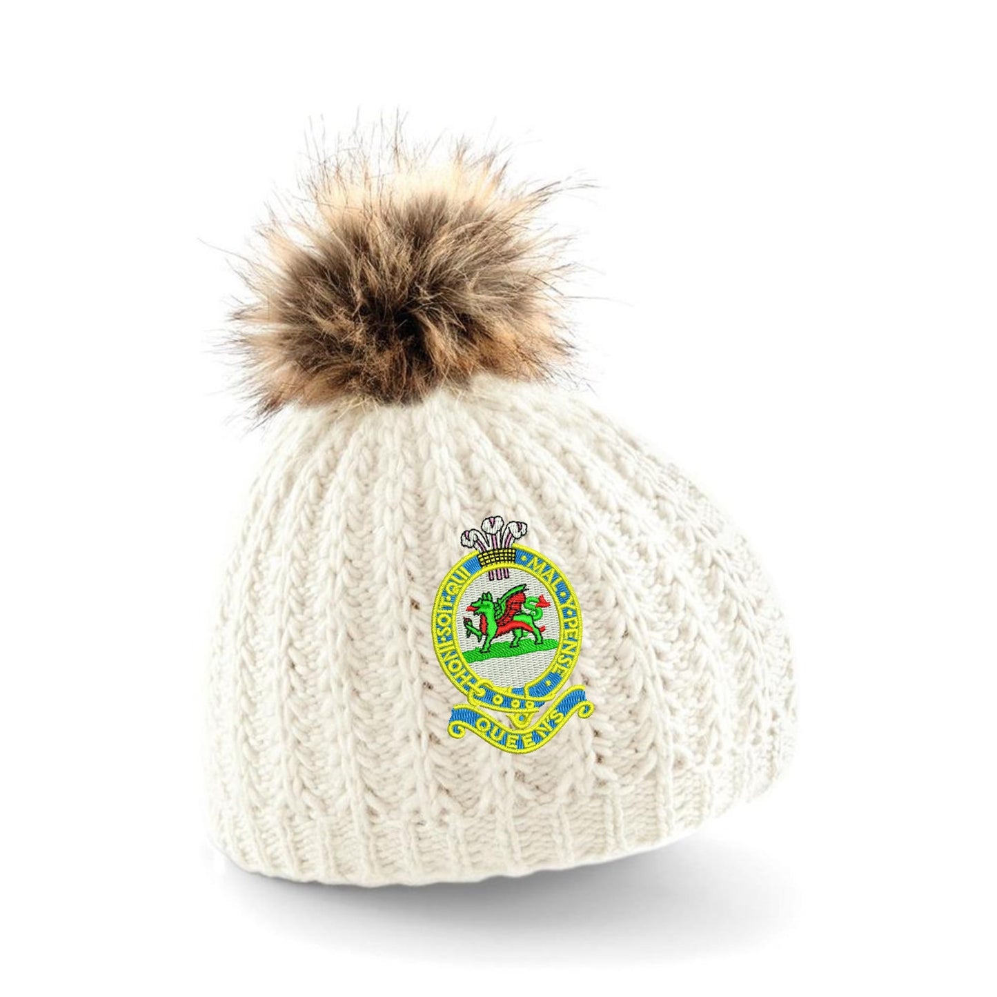 Queens Regiment Pom Pom Beanie Hat