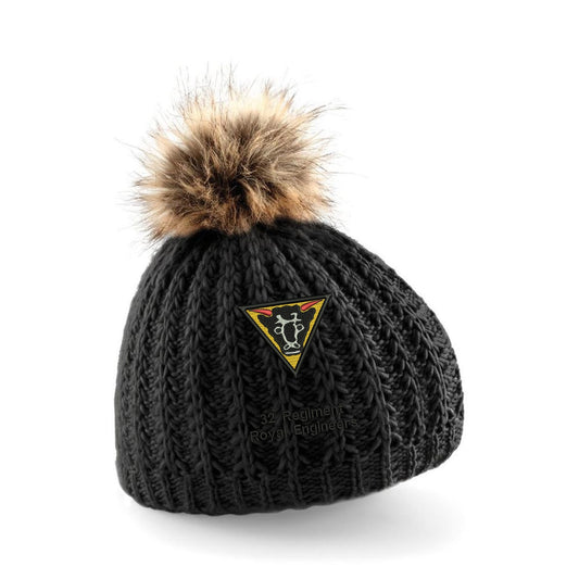 32 Regiment Royal Engineers Pom Pom Beanie Hat