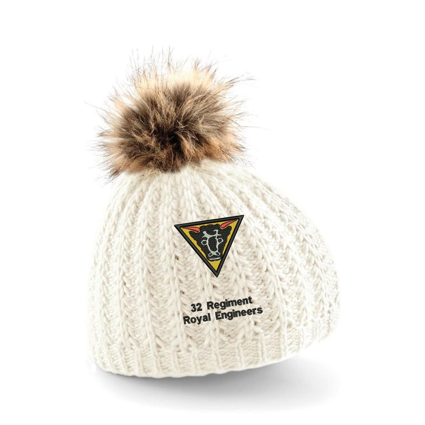 32 Regiment Royal Engineers Pom Pom Beanie Hat