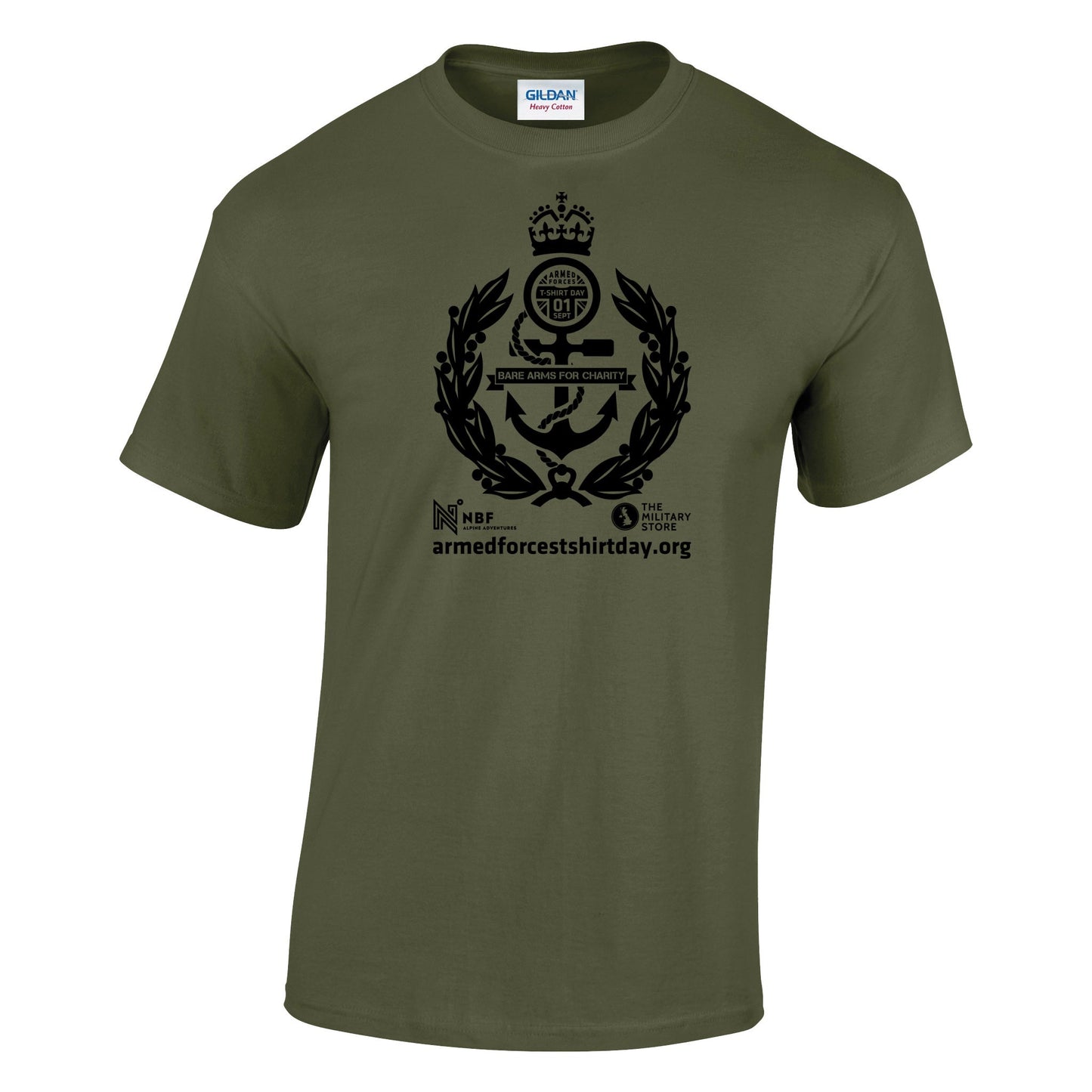 Armed Forces T-Shirt Day 2025 - 'Seawolf Black' Logo Cotton T-Shirt