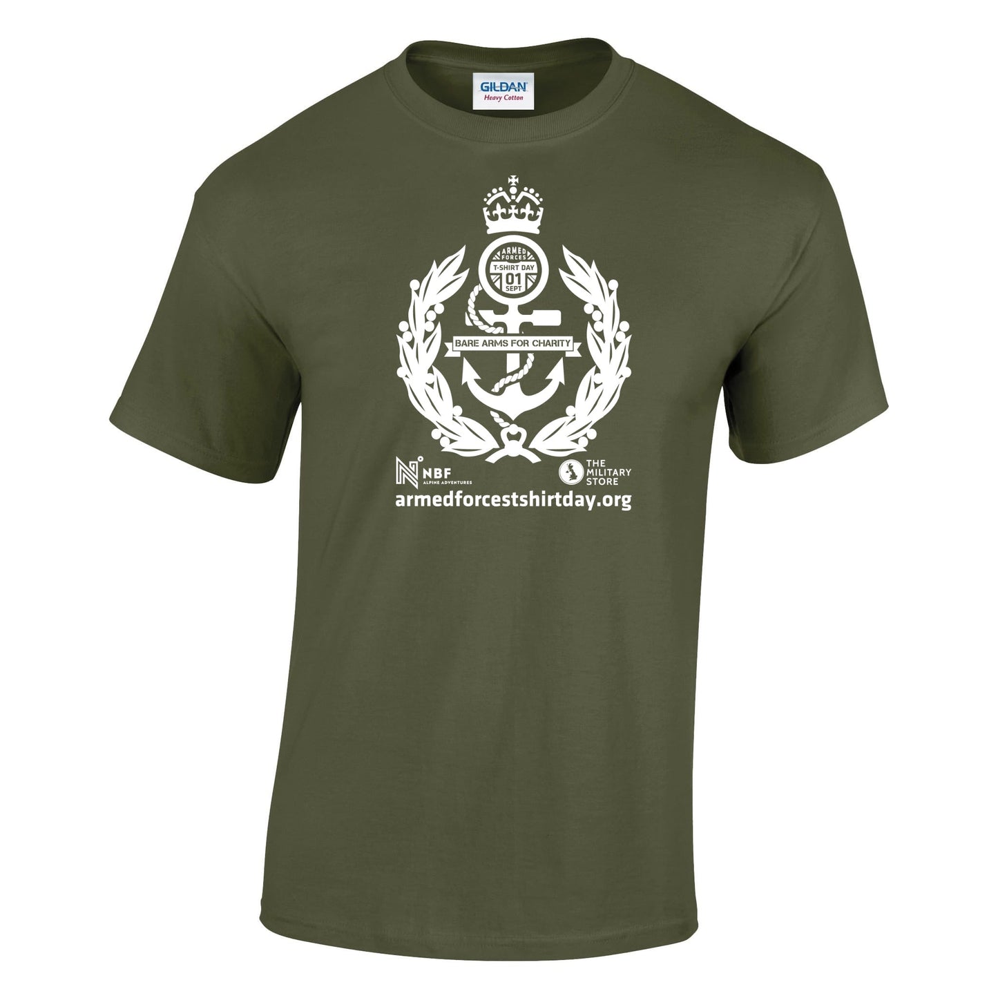 Armed Forces T-Shirt Day 2025 - 'Seawolf White' Logo Cotton T-Shirt
