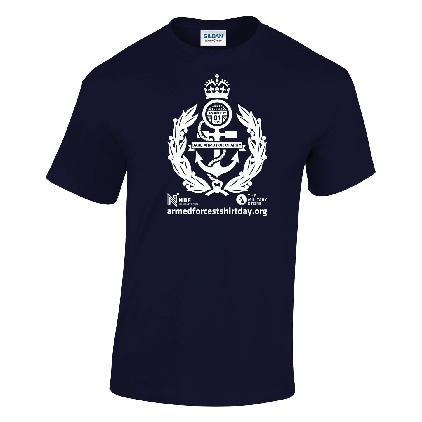 Armed Forces T-Shirt Day 2025 - 'Seawolf White' Logo Cotton T-Shirt