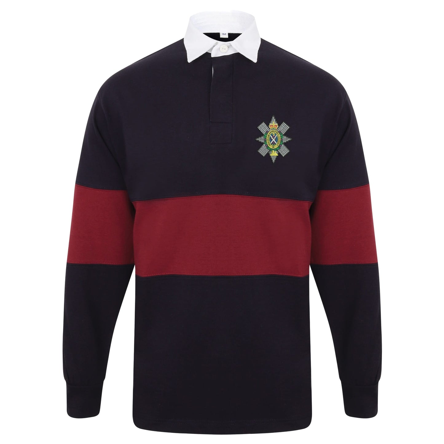 Black Watch Long Sleeve Panelled Rugby Shirt