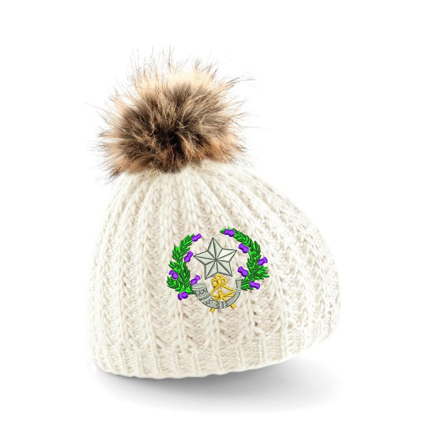Cameronians Scottish Rifles Pom Pom Beanie Hat