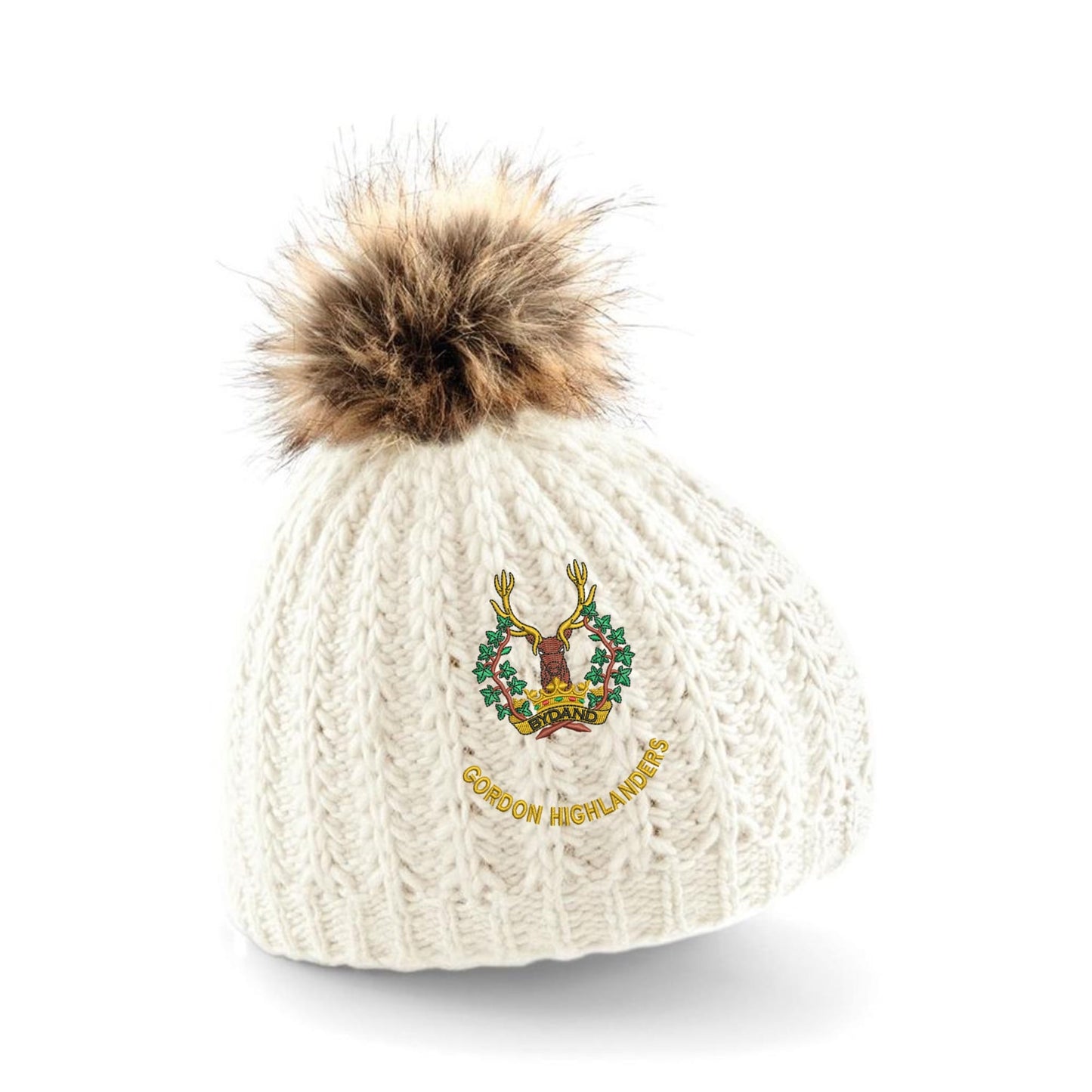 Gordon Highlanders Pom Pom Beanie Hat