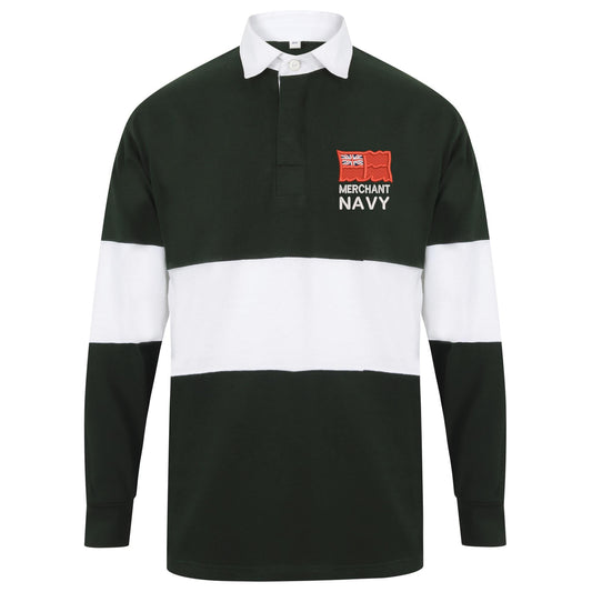 Merchant Navy Long Sleeve Panelled Rugby Shirt