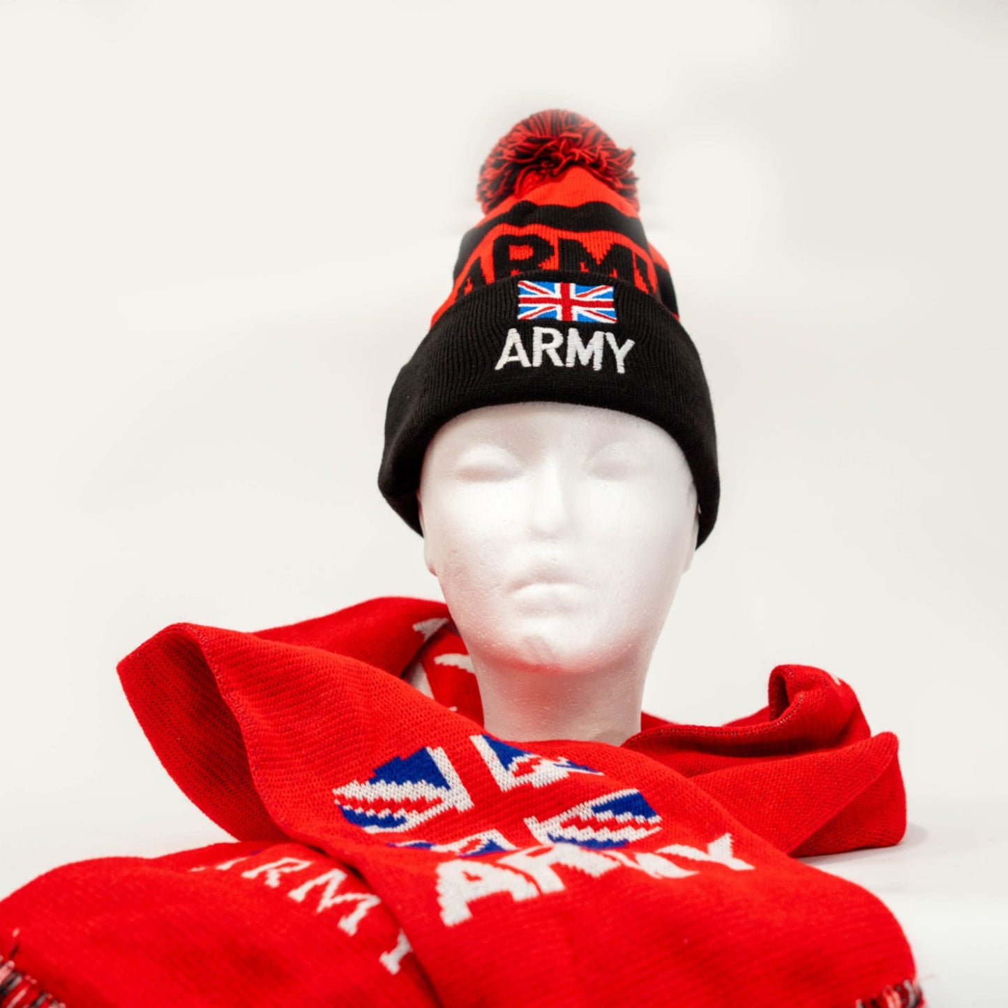 British Army Bobble Hat & Woven Scarf Bundle