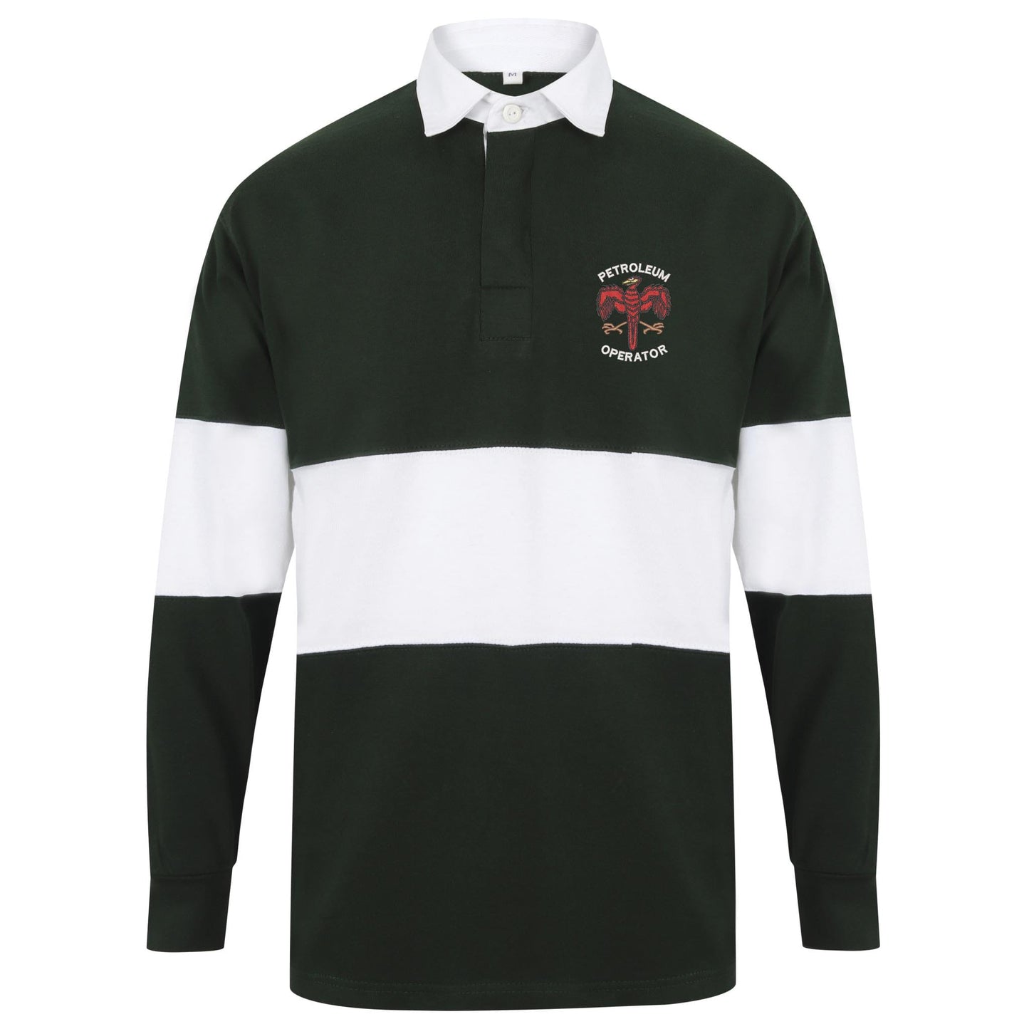 Petroleum Operator Long Sleeve Panelled Rugby Shirt