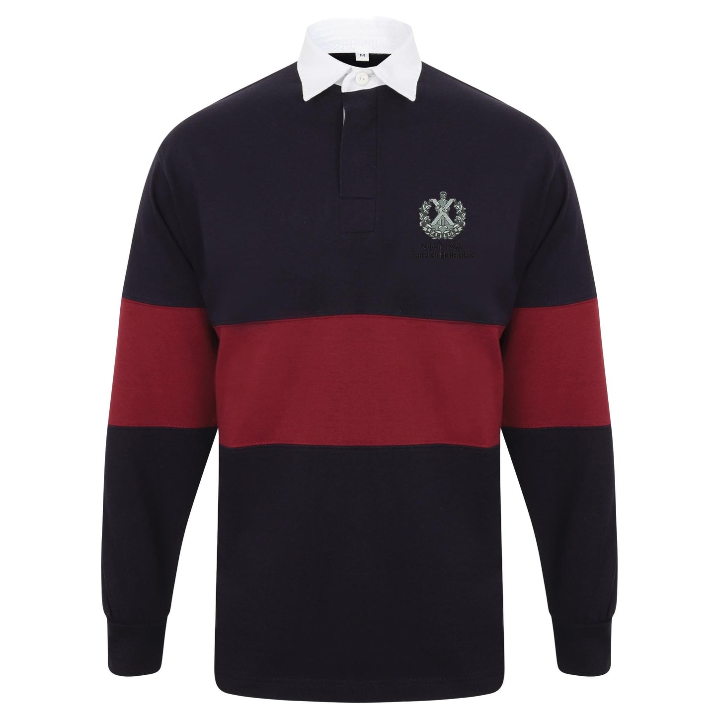 Queens Own Cameron Highlanders Long Sleeve Panelled Rugby Shirt