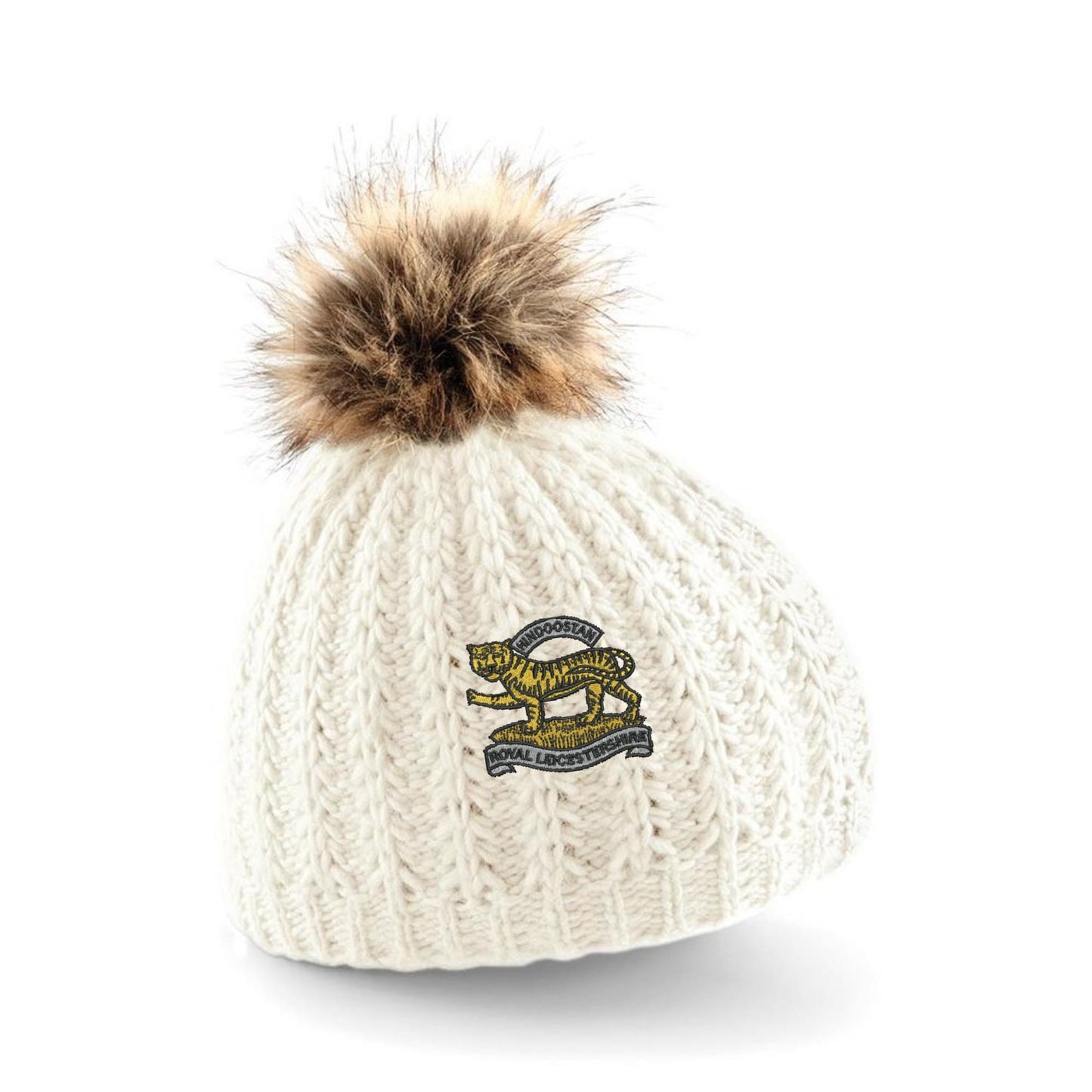 Royal Leicestershire Regiment - Tiger Pom Pom Beanie Hat