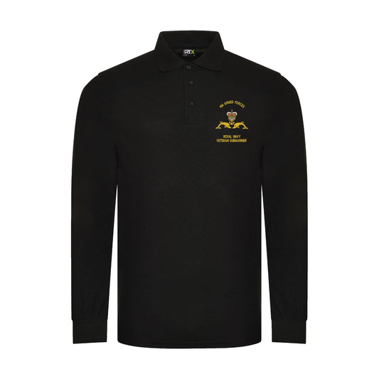 Royal Navy Veteran Submariner Long Sleeve Polo Shirt