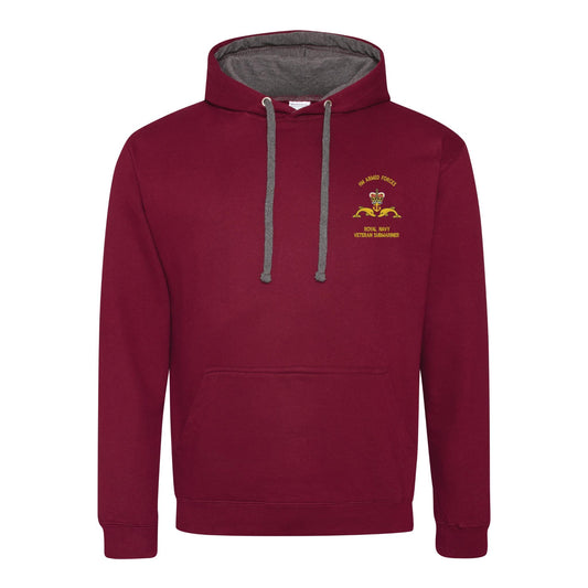 Royal Navy Veteran Submariner Varsity Contrast Hoodie